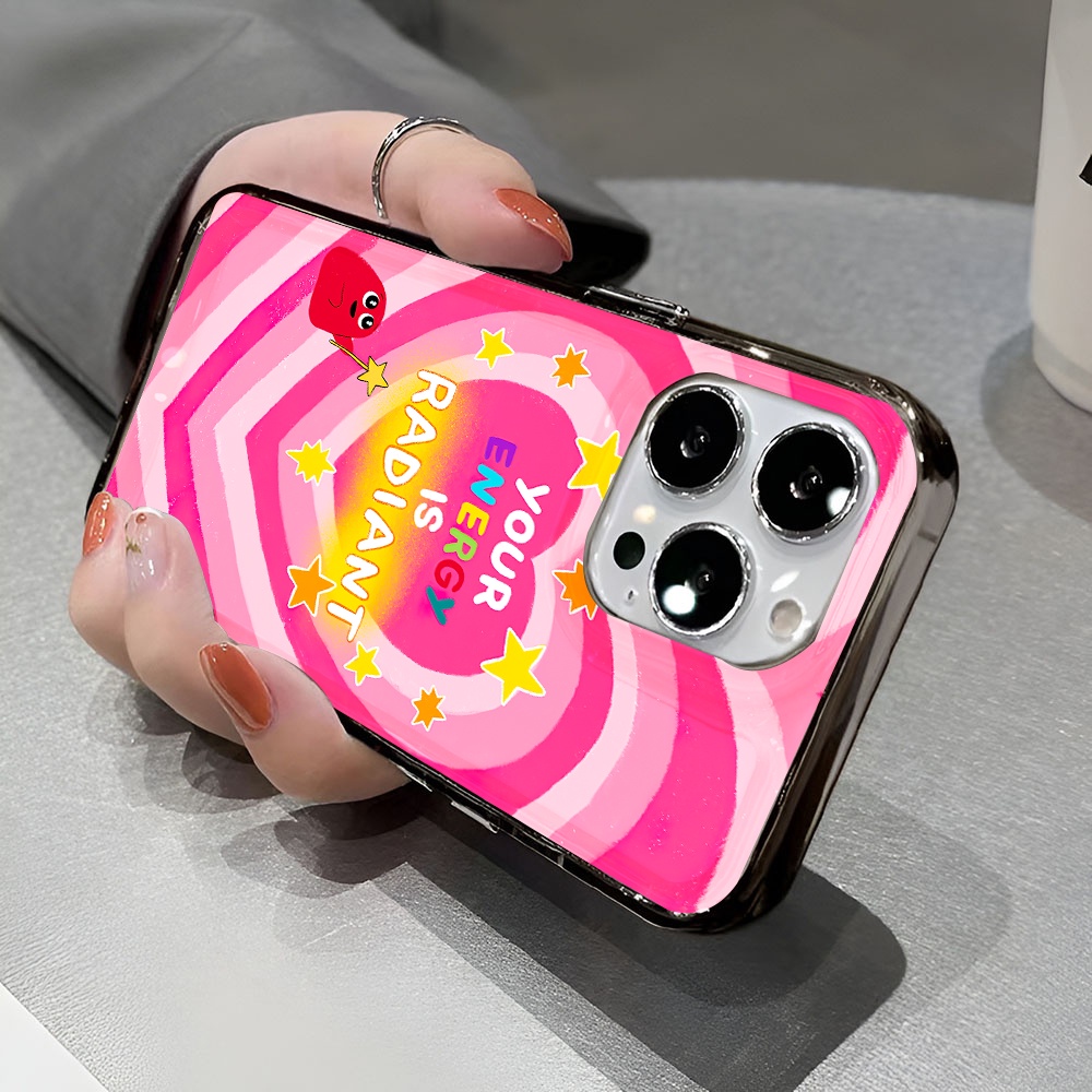 Ốp Điện Thoại Trong Suốt Họa Tiết Trái Tim Đỏ Thời Trang Chống Sốc Cho iphone 14 pro max 11 13 12 7 8 Plus X XR XSMax