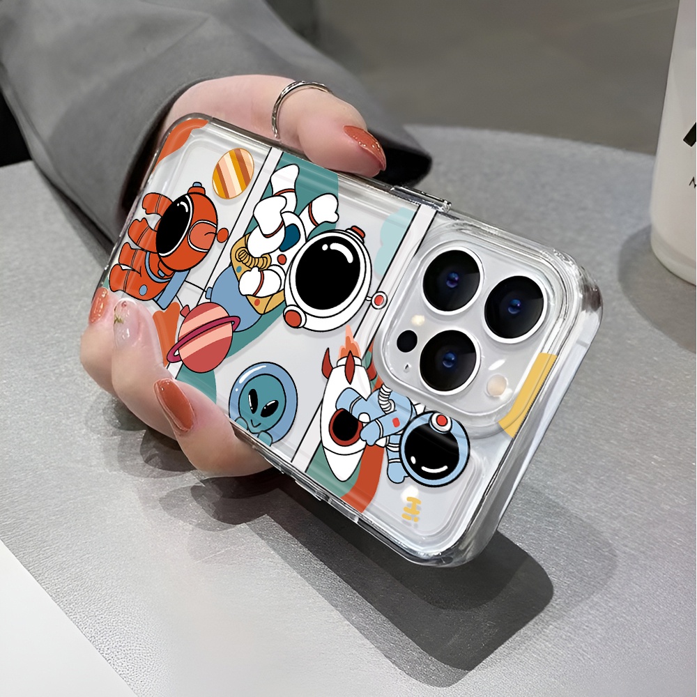 Ốp Điện Thoại Trong Suốt Chống Sốc In Hình Phi Hành Gia Hoạt Hình Cho iphone 14 pro max 11 13 12 7 8 Plus X XR XSMax