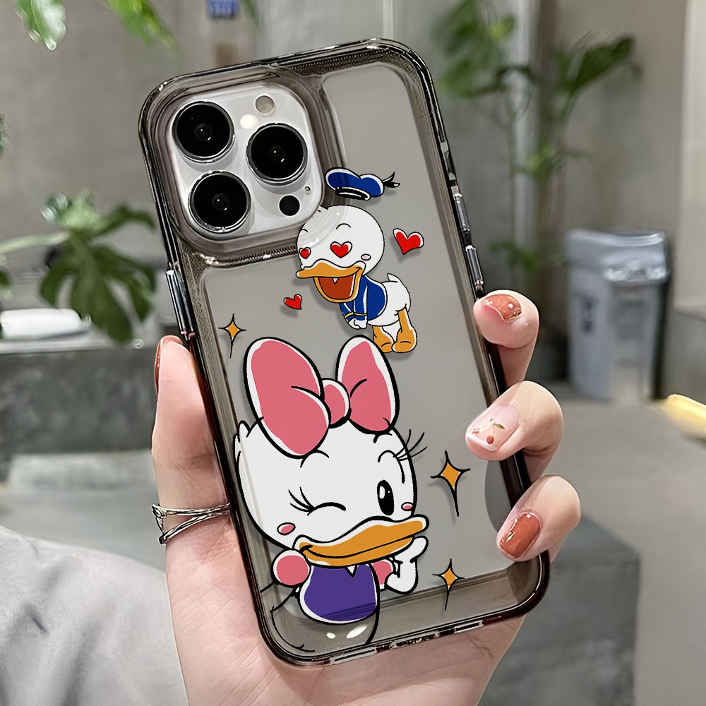 Ốp Điện Thoại Trong Suốt Chống Sốc Hình Vịt Hồng Cho iphone 14 pro max 11 13 12 7 8 Plus X XR XSMax