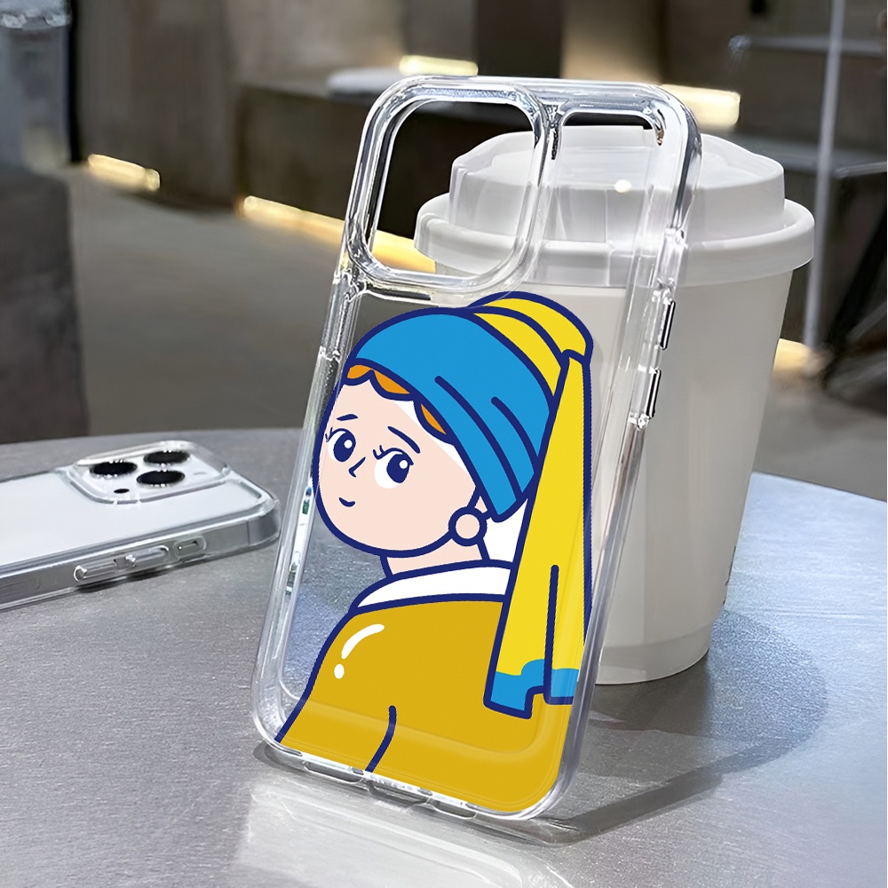 Ốp Điện Thoại Trong Suốt Chống Sốc Hình Cô Gái Đội Mũ Thời Trang Cho iphone 14 pro max 11 13 12 7 8 Plus X XR XSMax