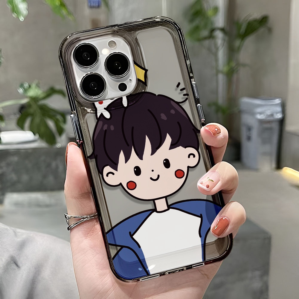 Ốp Điện Thoại Trong Suốt Chống Sốc In Hình Cậu Bé Không Gian Hoạt Hình Cho iphone 14 pro max 11 13 12 7 8 Plus X XR XSMax