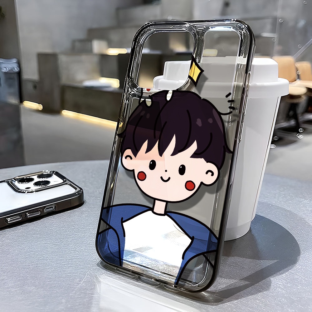 Ốp Điện Thoại Trong Suốt Chống Sốc In Hình Cậu Bé Không Gian Hoạt Hình Cho iphone 14 pro max 11 13 12 7 8 Plus X XR XSMax