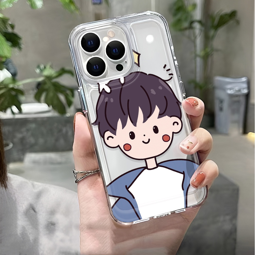 Ốp Điện Thoại Trong Suốt Chống Sốc In Hình Cậu Bé Không Gian Hoạt Hình Cho iphone 14 pro max 11 13 12 7 8 Plus X XR XSMax