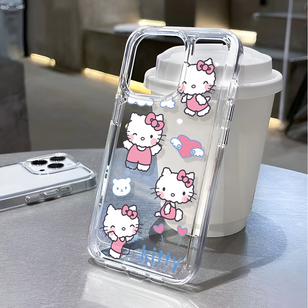 Ốp Điện Thoại Trong Suốt Chống Sốc In Hình Hello Kitty Cho iphone 14 pro max 11 13 12 7 8 Plus X XR XSMax