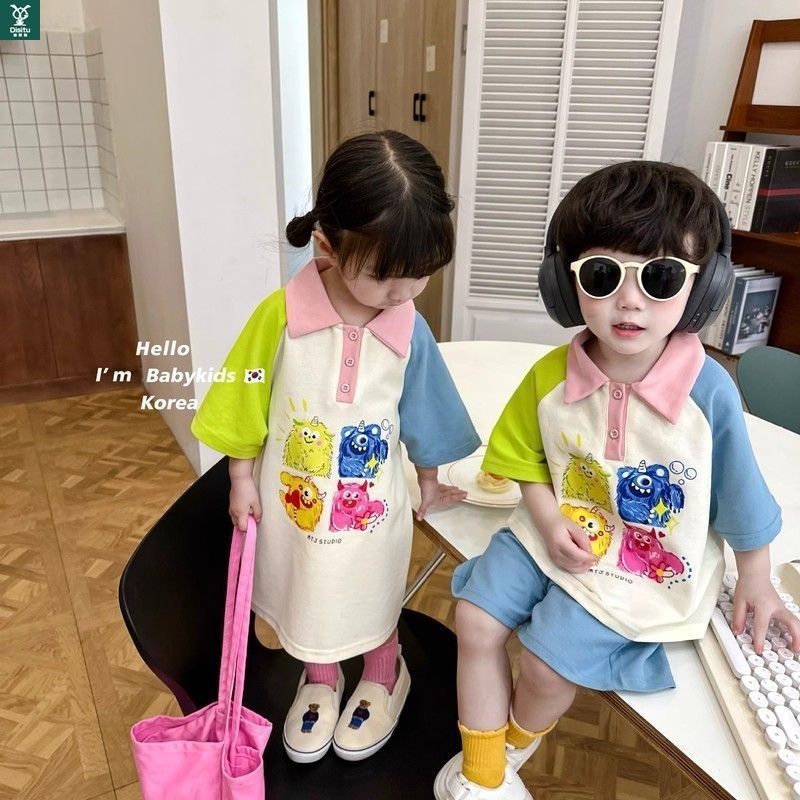 ✨Hàng Có Sẵn! Hộp Đựng Tai Nghe✨ Áo Thun polo Tay Ngắn In Hình Thỏ Màu Sắc Thời Trang Hàn Quốc Dành Cho Bé Trai Gái