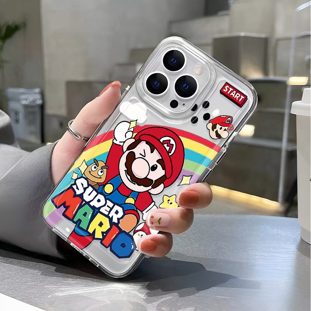 Ốp Điện Thoại Trong Suốt Chống Sốc In Hình Mario Cho iphone 14 pro max 11 13 12 7 8 Plus X XR XSMax
