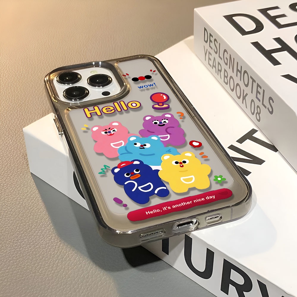Ốp Điện Thoại Trong Suốt Chống Sốc In Hình Gấu Cho iphone 14 pro max 11 13 12 7 8 Plus X XR XSMax