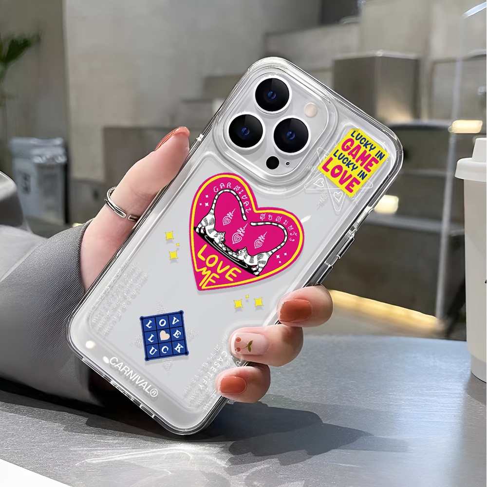 Ốp Điện Thoại Trong Suốt Chống Sốc Họa Tiết Trái Tim Cho iphone 14 pro max 11 13 12 7 8 Plus X XR XSMax