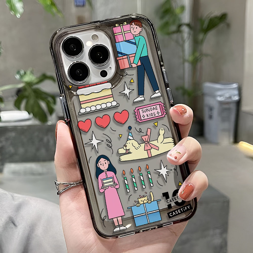 Ốp Điện Thoại Trong Suốt Chống Sốc In Chữ Happy birthday Cho iphone 14 pro max 11 13 12 7 8 Plus X XR XSMax