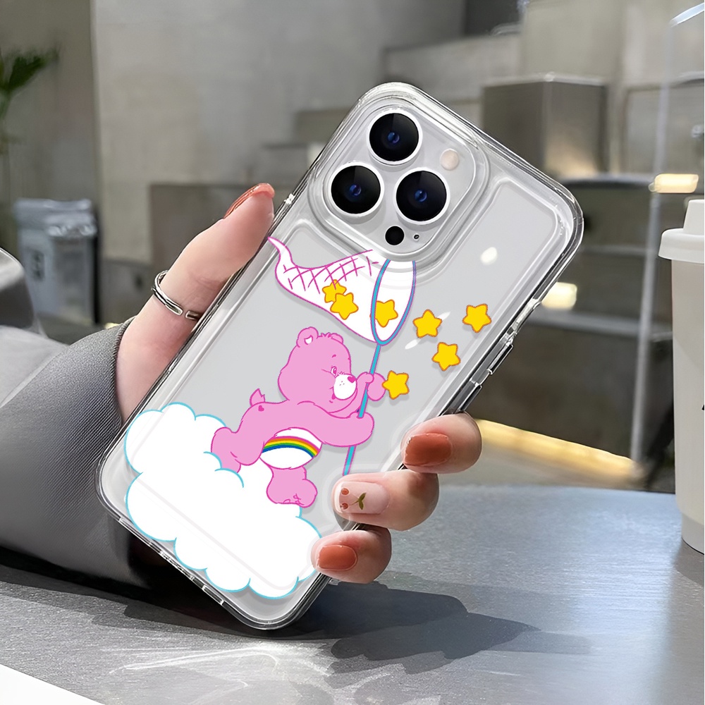 Ốp Điện Thoại Trong Suốt Chống Sốc In Hình Gấu Cầu Vồng Cho iphone 14 pro max 11 13 12 7 8 Plus X XR XSMax