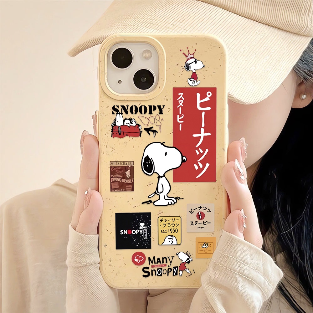 Ốp Điện Thoại Chống Sốc In Hình Snoopy Màu Trắng Thời Trang Cho iphone 14 pro max 11 13 12 7 8 Plus X XR XSMax