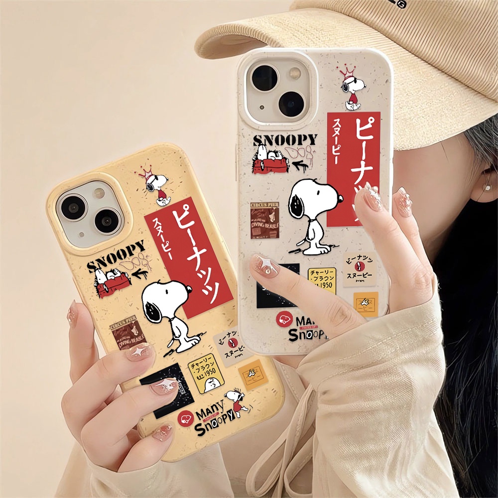 Ốp Điện Thoại Chống Sốc In Hình Snoopy Màu Trắng Thời Trang Cho iphone 14 pro max 11 13 12 7 8 Plus X XR XSMax