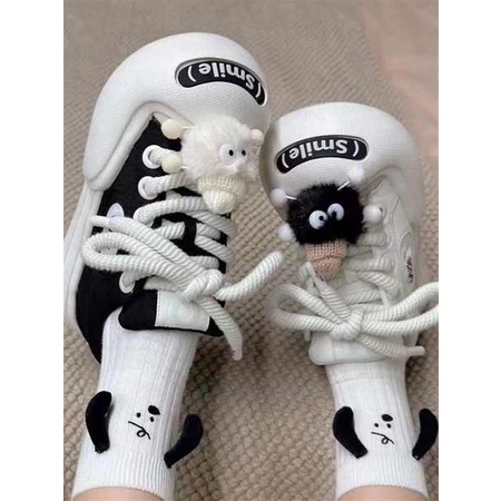 Lisa Giày Thể Thao Đế Dày In Hình Mặt Cười Phong Cách Mùa Hè 2023