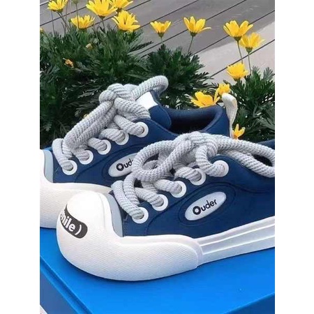 Lisa Giày Thể Thao Đế Dày In Hình Mặt Cười Phong Cách Mùa Hè 2023