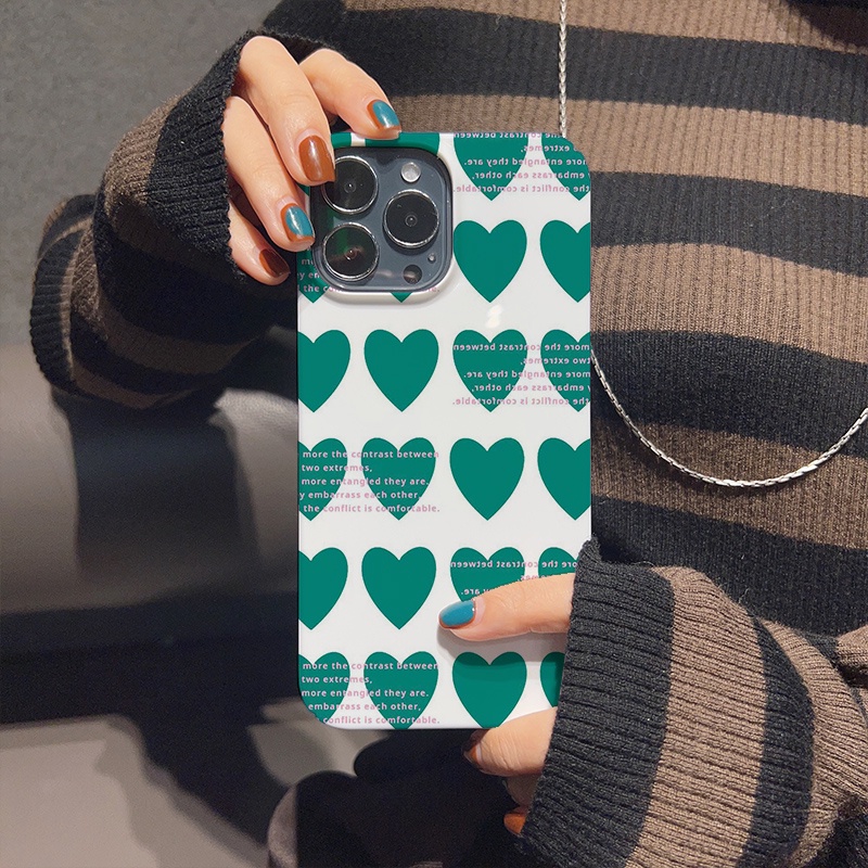 Ốp Điện Thoại Cứng Họa Tiết Trái Tim Cho iphone 14promax 11 13 12 7Plus 8 X XS Max