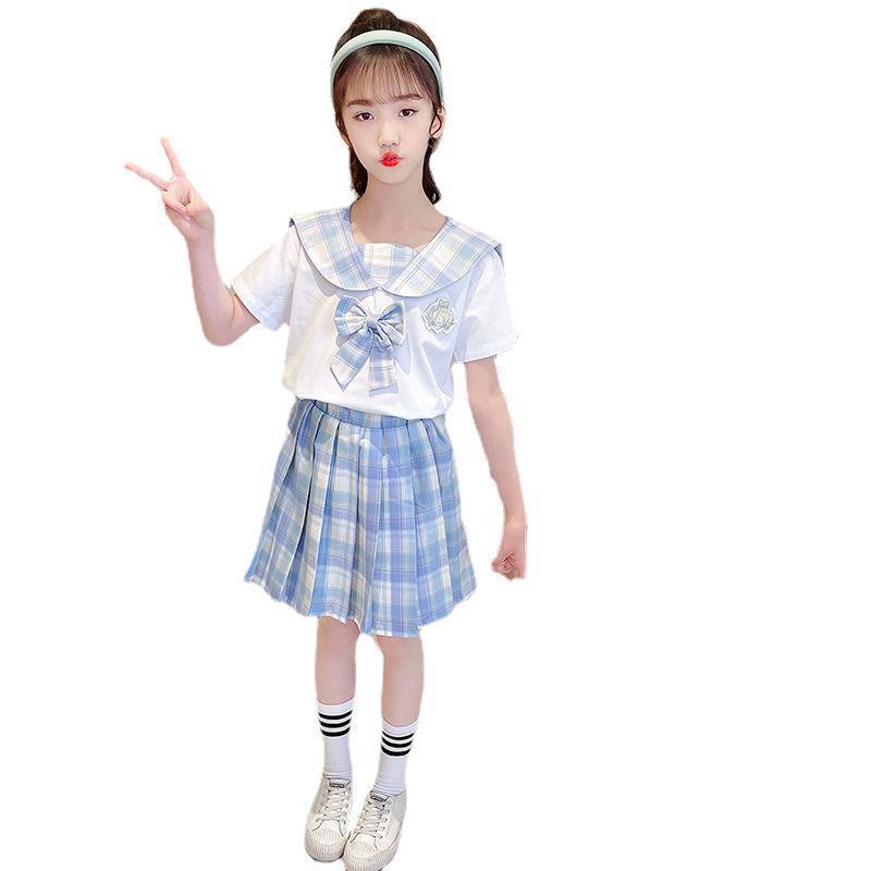 Bộ Đồng Phục Hai Mảnh Phong Cách Preppy Thời Trang 2023 Dành Cho Bé Gái