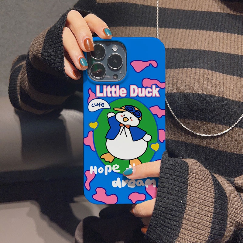 Ốp Điện Thoại Cứng Hình Vịt Con Nhảy Múa Cho iphone 14promax 11 13 12 7Plus 8 X XS Max