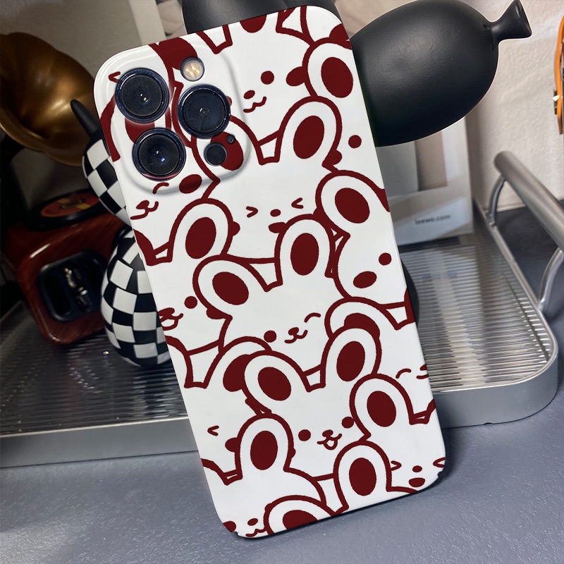 Ốp Điện Thoại Cứng Chống Sốc Hình Thỏ Dễ Thương Cho iphone 14promax 11 13 12 7Plus 8 X XS Max