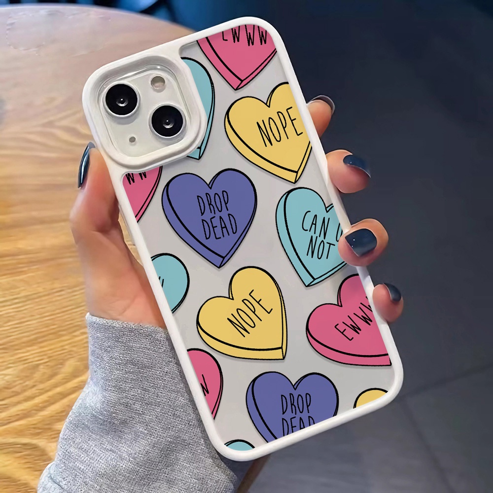Ốp Điện Thoại Nhựa Acrylic Cứng Trong Suốt In Hình Trái Tim Đáng Yêu Cho iphone 14 pro Max 11 13 12 7Plus 8 X XS Max