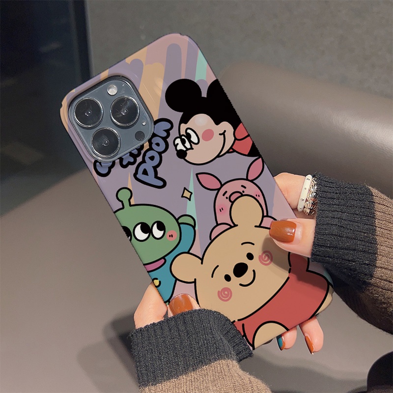 Ốp Điện Thoại Cứng Chống Sốc In Hình Gấu Pooh / Chuột Mickey Cho iphone 14 pro Max 11 13 12 7Plus 8 X XS Max