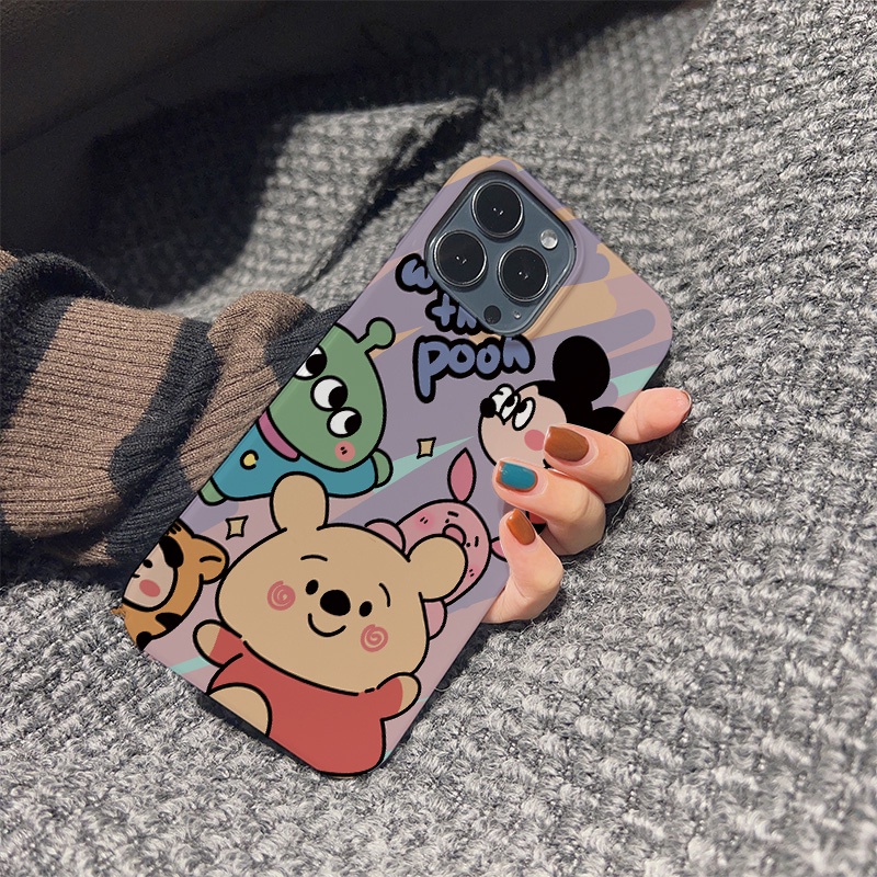 Ốp Điện Thoại Cứng Chống Sốc In Hình Gấu Pooh / Chuột Mickey Cho iphone 14 pro Max 11 13 12 7Plus 8 X XS Max