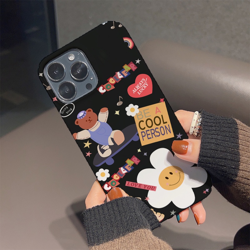 Ốp Điện Thoại Cứng Chống Sốc In Hình Gấu Dễ Thương Cho iphone 14 pro Max 11 13 12 7Plus 8 X XS Max