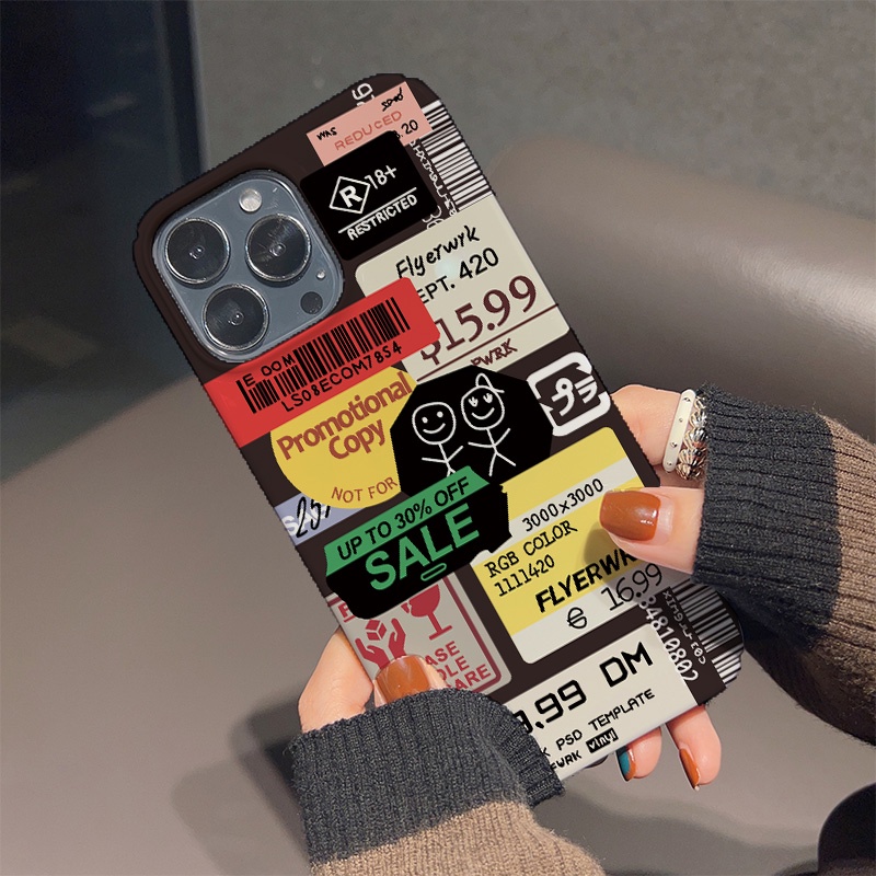 Ốp Điện Thoại Cứng Chống Sốc In Hình Nhãn Dán Thời Trang Cho iphone 14 pro Max 11 13 12 7Plus 8 X XS Max