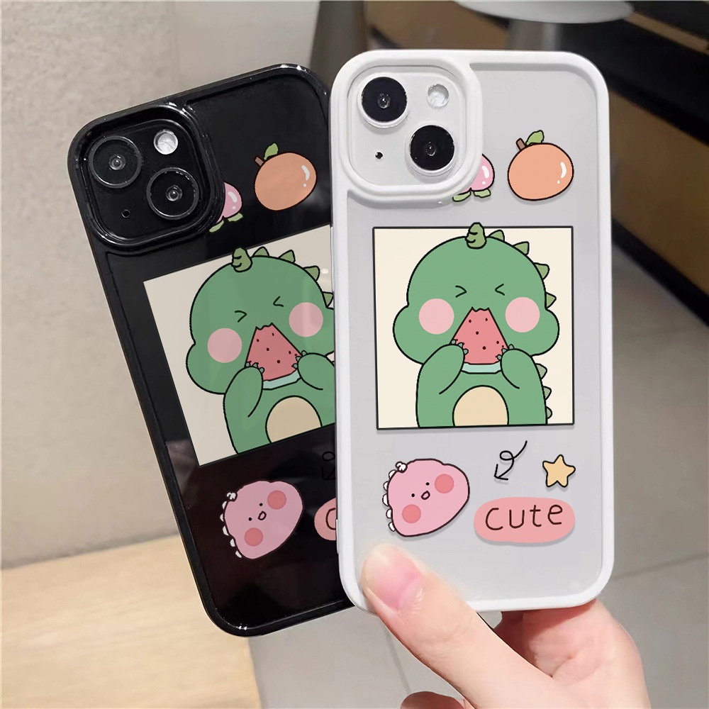 Ốp Điện Thoại Nhựa Acrylic Cứng Trong Suốt Hình Khủng Long / Dưa Hấu Cho iphone 14 pro Max 11 13 12 7Plus 8 X XS