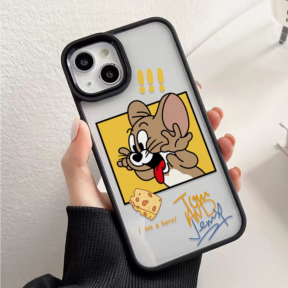 Ốp Điện Thoại Nhựa Acrylic Cứng Trong Suốt Hình Chuột Phô Mai Cho iphone 14 pro Max 11 13 12 7Plus 8 X XS Max