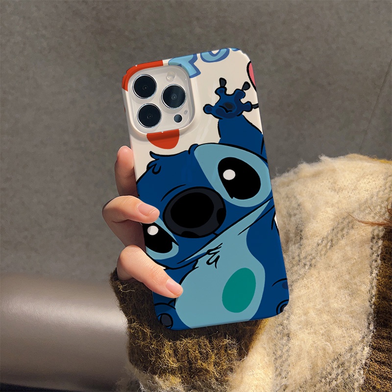 Ốp Lưng ChốNg SốC HìNh Stitch Và TráI Tim Cho iphone 14 pro Max 11 13 12 7Plus 8 X XS Max