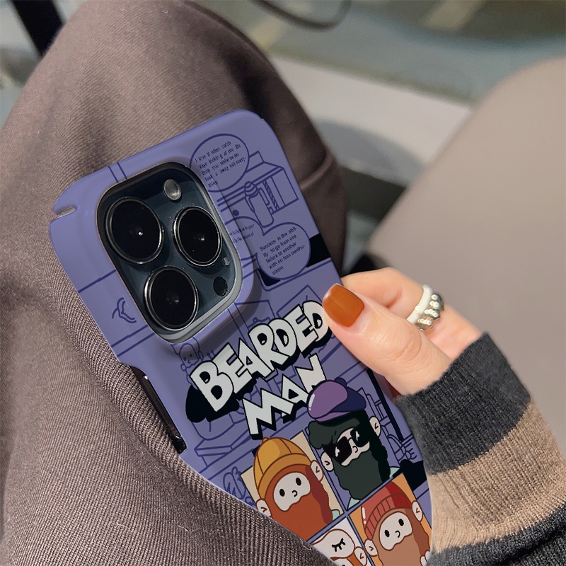 Ốp Điện Thoại Cứng Họa Tiết Râu Chú Dễ Thương Cho iphone 14 pro Max 11 13 12 7Plus 8 X XS Max