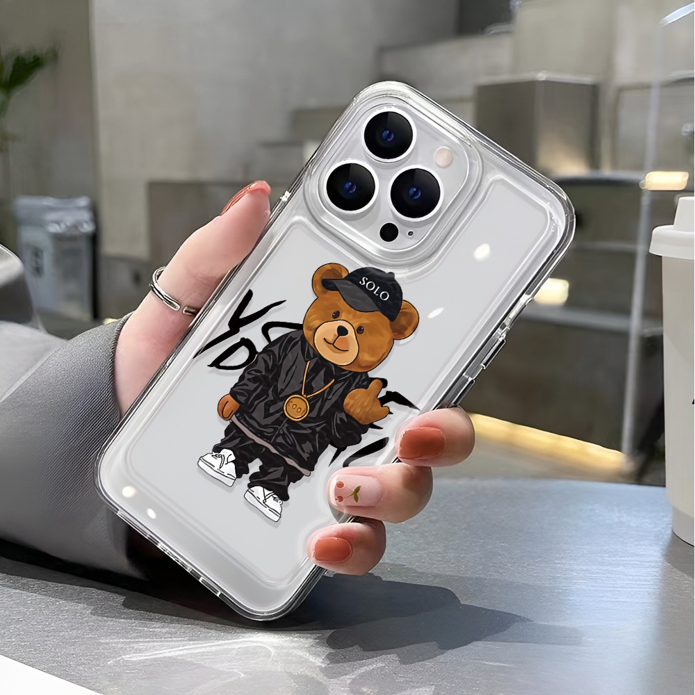 Ốp Điện Thoại Trong Suốt Chống Sốc In Hình Gấu Hoạt Hình Cho iphone 14 pro max 11 13 12 7 8 Plus X XR XSMax