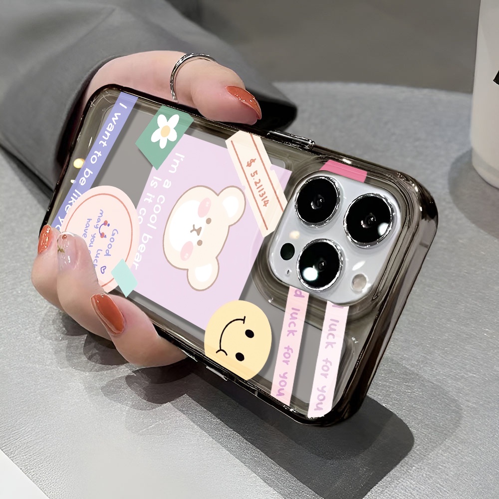 Ốp Điện Thoại Trong Suốt Chống Sốc In Hình Gấu Cho iphone 14 pro max 11 13 12 7 8 Plus X XR XSMax