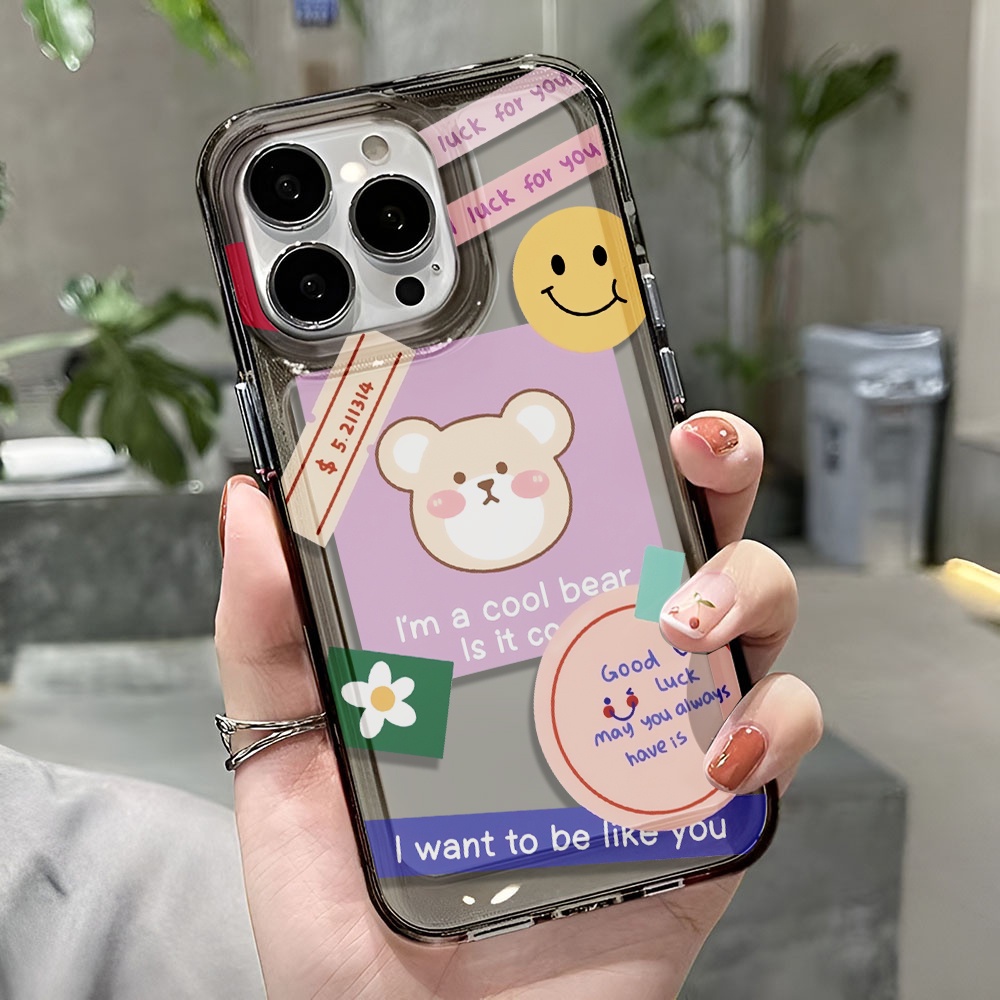 Ốp Điện Thoại Trong Suốt Chống Sốc In Hình Gấu Cho iphone 14 pro max 11 13 12 7 8 Plus X XR XSMax