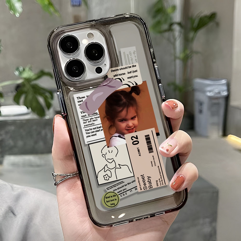Ốp Điện Thoại Trong Suốt Hình Cô Gái Không Gian Cho iphone 14 pro max 11 13 12 7 8 Plus X XR XSMax