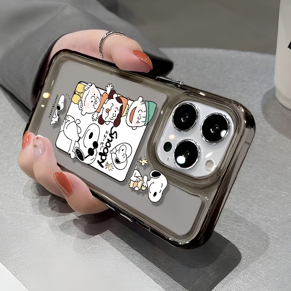 Ốp Điện Thoại Trong Suốt In Hình Gia Đình Snoopy Cho iphone 14 pro max 11 13 12 7 8 Plus X XR XSMax