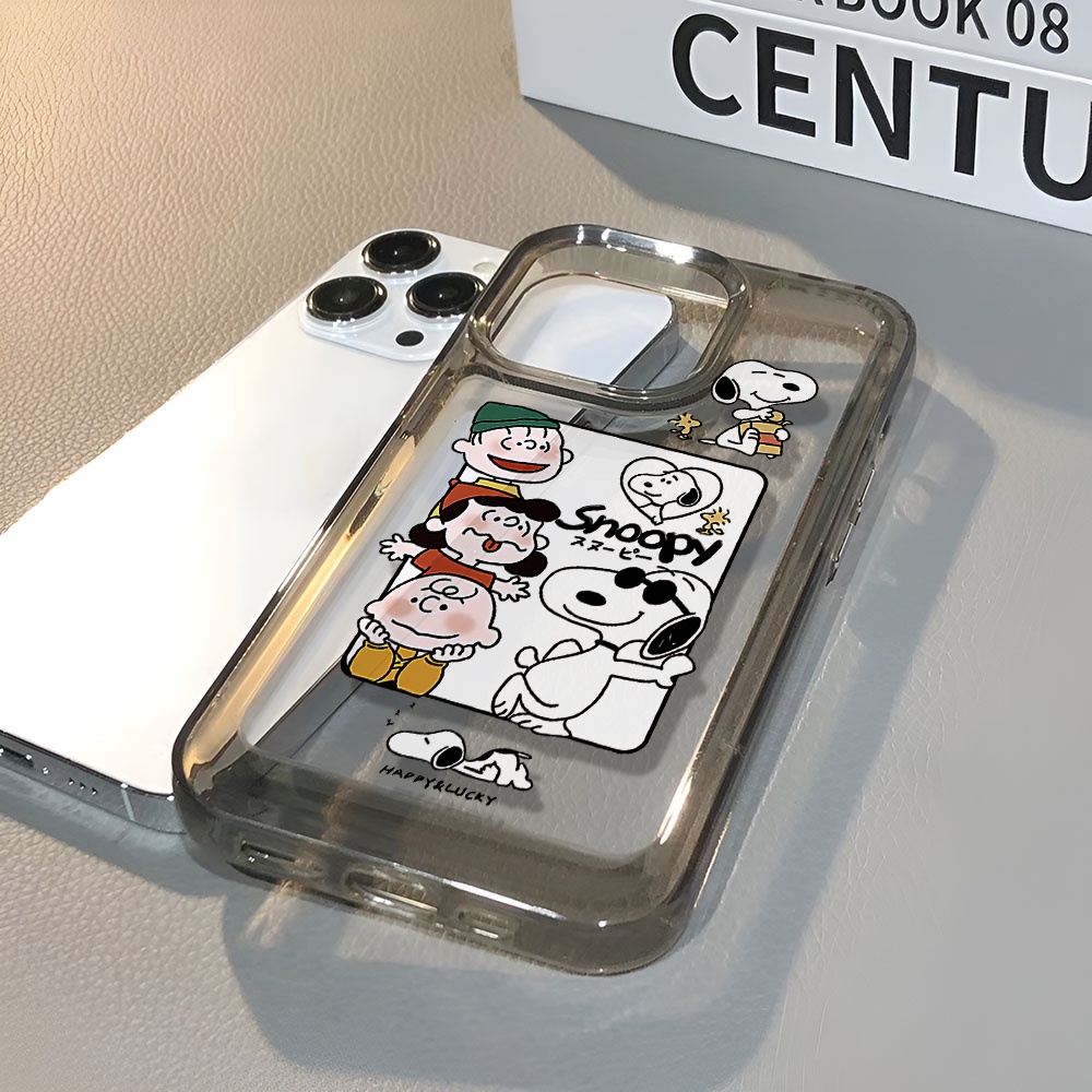 Ốp Điện Thoại Trong Suốt In Hình Gia Đình Snoopy Cho iphone 14 pro max 11 13 12 7 8 Plus X XR XSMax