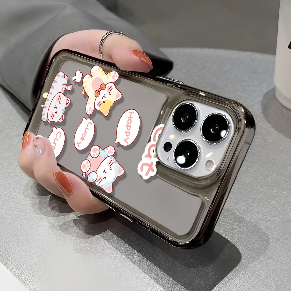 Ốp Điện Thoại Trong Suốt In Hình Mèo May Mắn Cho iphone 14 pro max 11 13 12 7 8 Plus X XR XSMax
