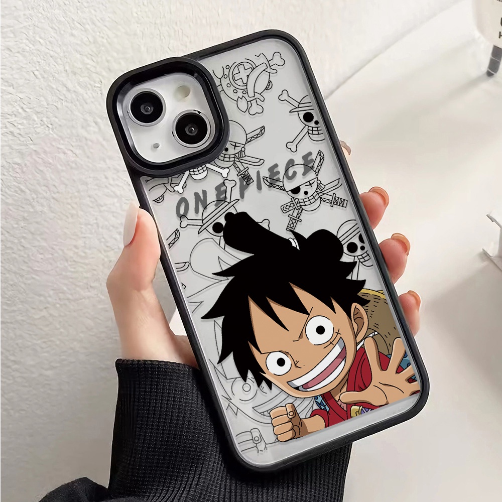 Ốp Điện Thoại Nhựa Acrylic Cứng Trong Suốt Hình Khỉ D Luffy Cho iphone 14 pro Max 11 13 12 7Plus 8 X XS Max