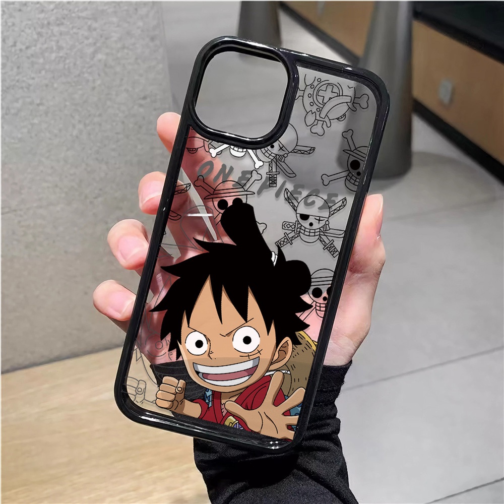 Ốp Điện Thoại Nhựa Acrylic Cứng Trong Suốt Hình Khỉ D Luffy Cho iphone 14 pro Max 11 13 12 7Plus 8 X XS Max