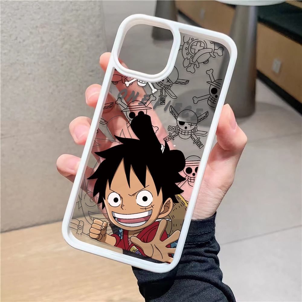 Ốp Điện Thoại Nhựa Acrylic Cứng Trong Suốt Hình Khỉ D Luffy Cho iphone 14 pro Max 11 13 12 7Plus 8 X XS Max