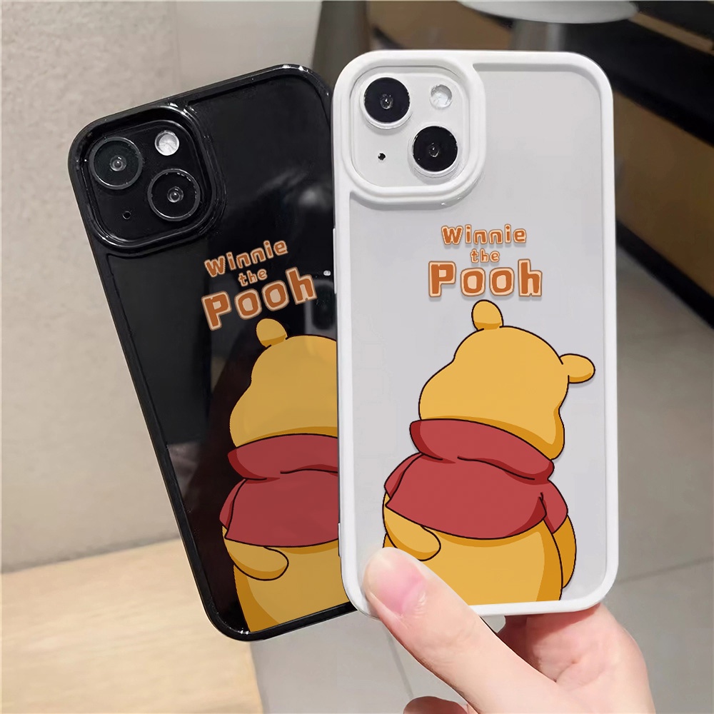 Ốp Điện Thoại Acrylic Cứng Trong Suốt Hình Gấu Winnie Cho iphone 14 pro Max 11 13 12 7Plus 8 X XS Max