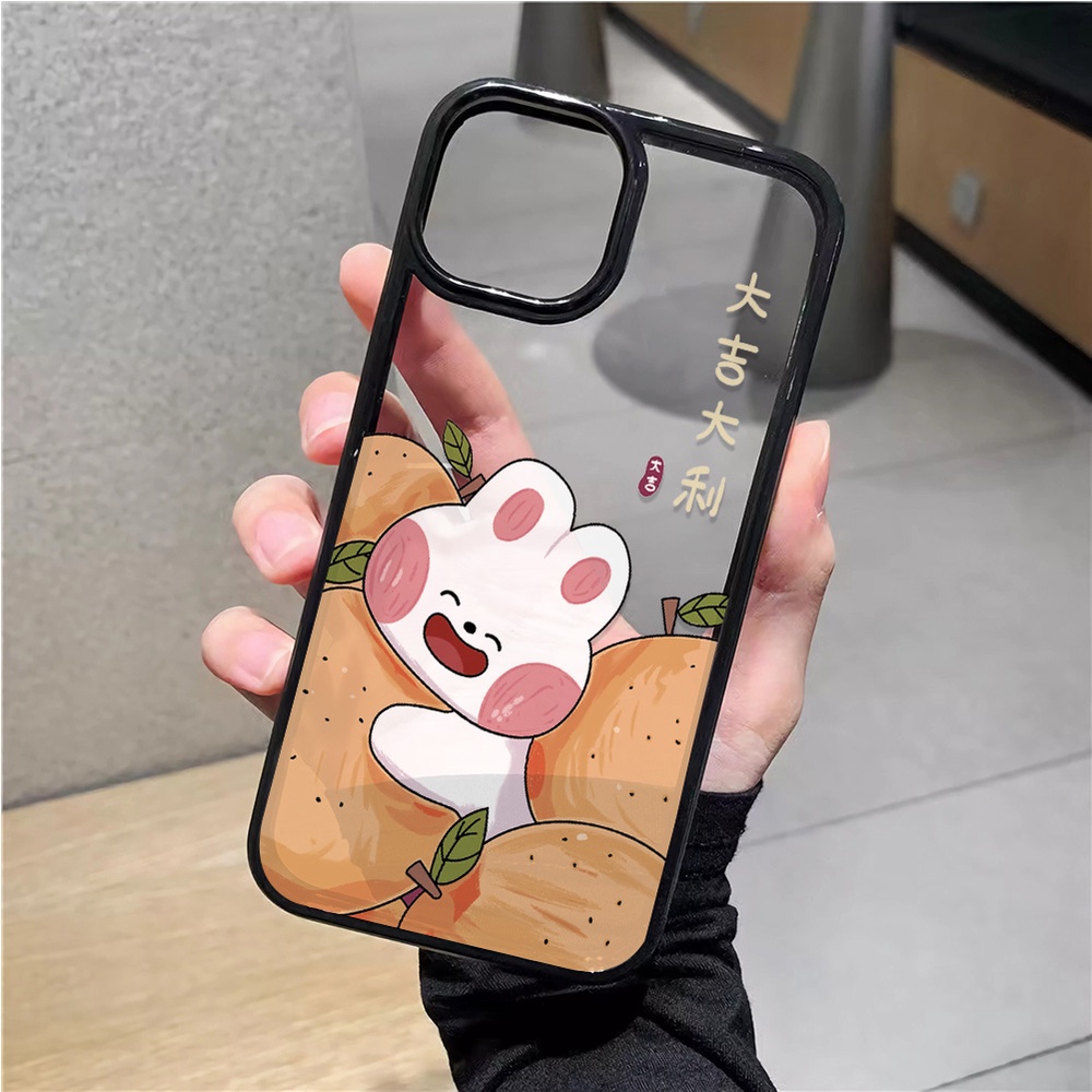 Ốp Điện Thoại Acrylic Cứng Trong Suốt In Chữ Chúc May Mắn Thời Trang Cho iphone 14 pro Max 11 13 12 7Plus 8 X XS Max