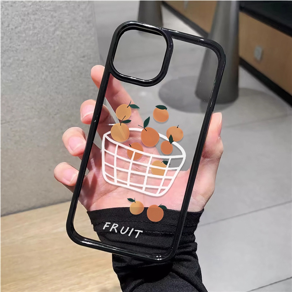 Ốp Điện Thoại Nhựa Acrylic Cứng Trong Suốt Hình Quả Cam Cho iphone 14 pro Max 11 13 12 7Plus 8 X XS Max