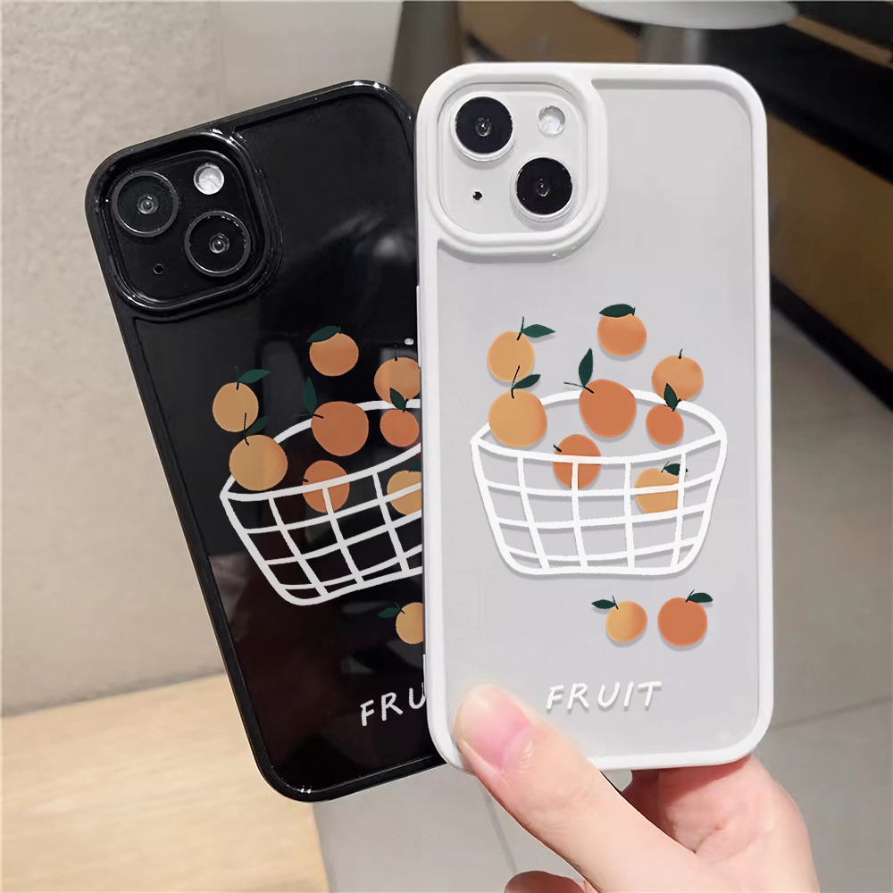 Ốp Điện Thoại Nhựa Acrylic Cứng Trong Suốt Hình Quả Cam Cho iphone 14 pro Max 11 13 12 7Plus 8 X XS Max