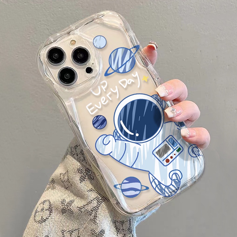 Ốp Điện Thoại Dẻo Trong Suốt Họa Tiết Phi Hành Gia Dễ Thương Cho iphone 14 pro Max 11 13 12 7Plus 8 X XS Max
