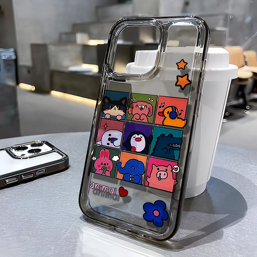 Ốp Điện Thoại Trong Suốt In Hình Động Vật Cho iphone 14 pro max 11 13 12 7 8 Plus X XR XSMax