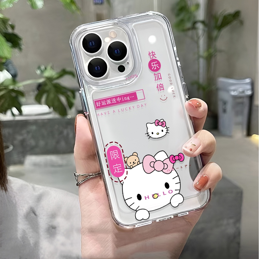 Ốp Điện Thoại Trong Suốt In Hình Hello Kitty Cho iphone 14 pro max 11 13 12 7 8 Plus X XR XSMax