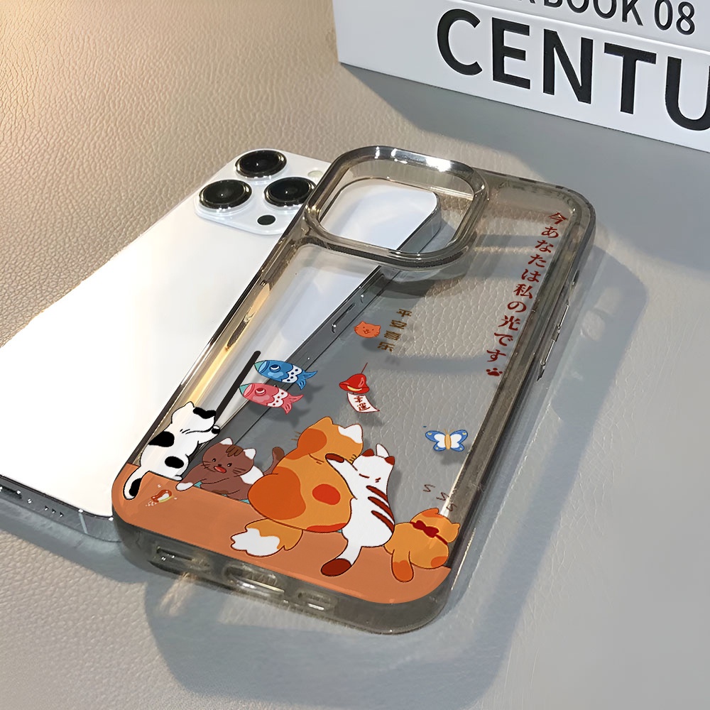 Ốp Điện Thoại Trong Suốt In Hình Mèo / Cá Hoạt Hình Cho iphone 14 pro max 11 13 12 7 8 Plus X XR XSMax