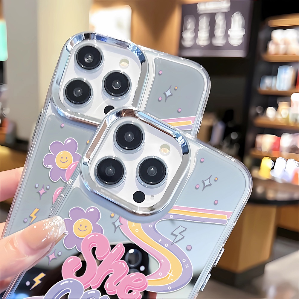 Ốp Điện Thoại Mặt Gương Viền Kim Loại Cho iphone 14 pro max 11 12 13 8 7 Plus X XR XSMax